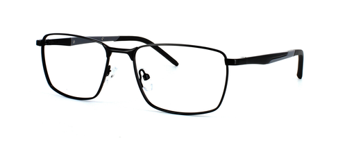 Millsy in Black & Gunmetal prescription glasses front left view