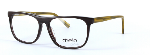 Caine - Brown & Green prescription glasses front left view