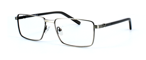 Wrighty in Matt Silver prescription glasses front left view